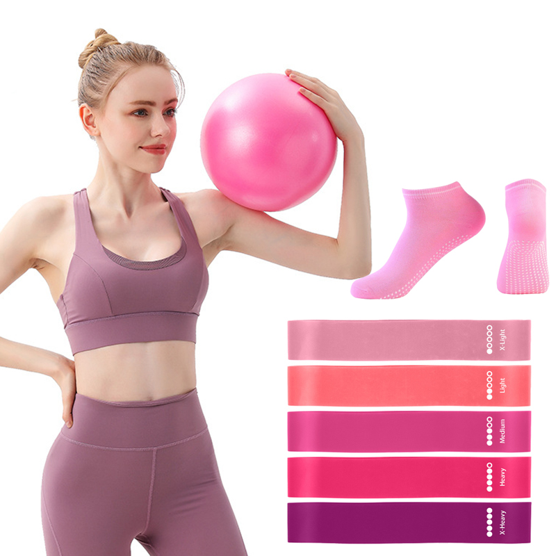 Pilates Yoga Ball Exercises - Zestawy do pilatesu: piłka, gumy oporowe,