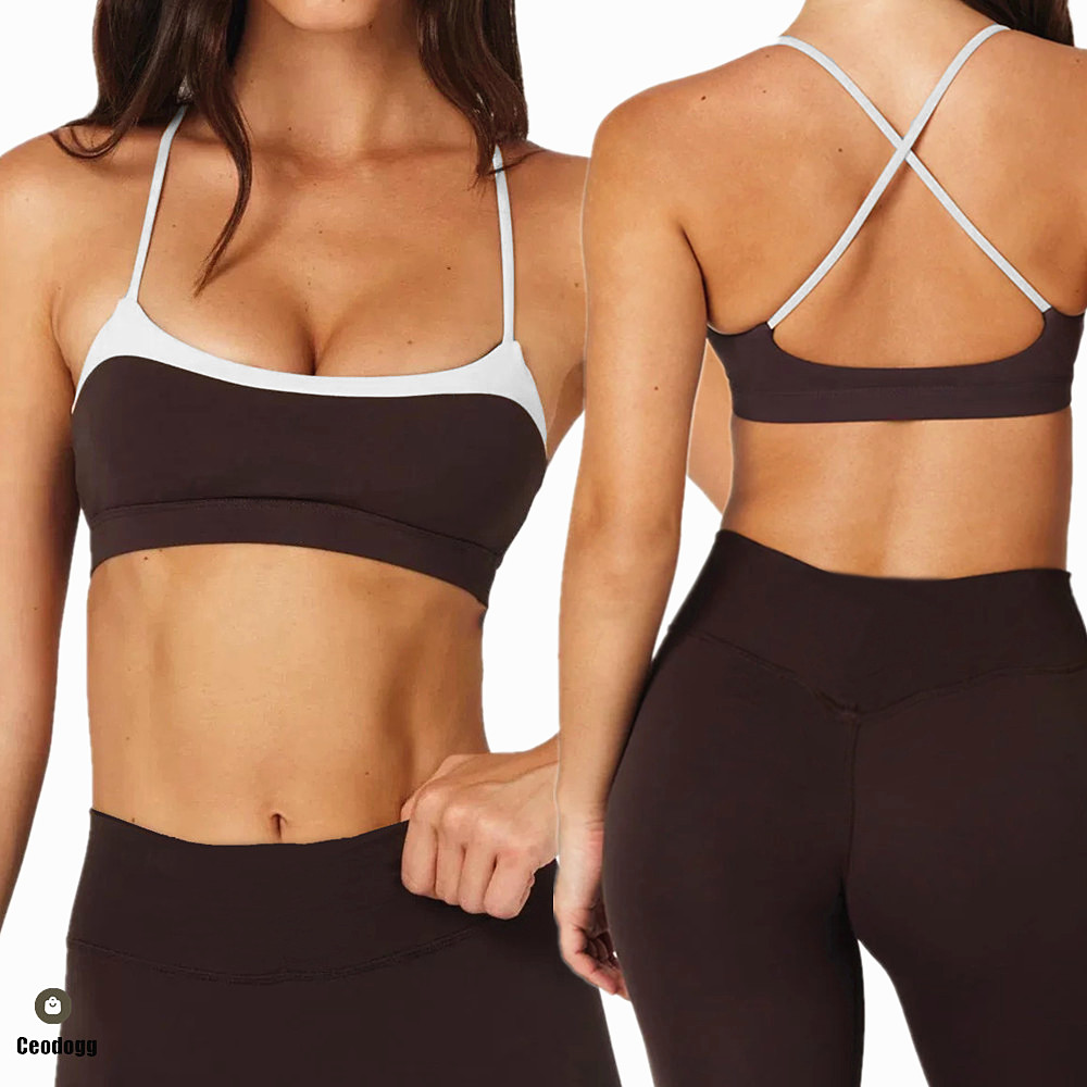 Pilates Yoga Outfit - Biustonosz do jogi z wkładkami, spodnie,