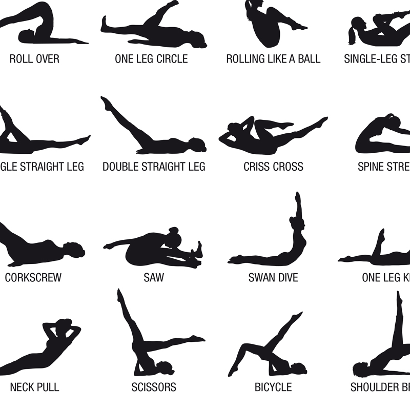 Plakat bez ramy z schematem ćw – Pilates Yoga Workout recenzja i cena