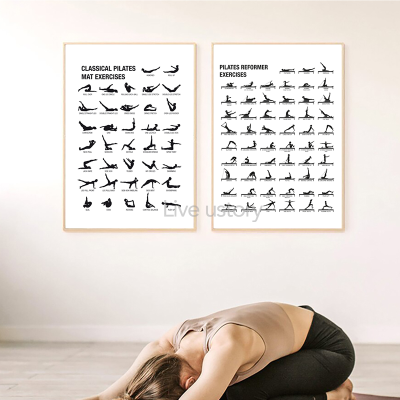Plakat bez ramy z schematem ćw – Pilates Yoga Workout recenzja i cena
