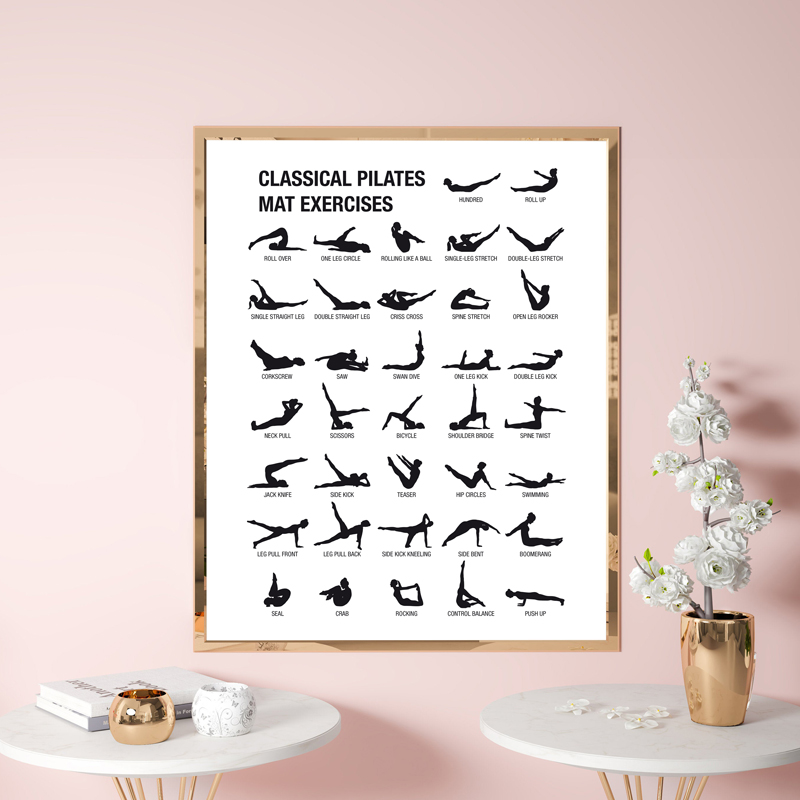 Plakat bez ramy z schematem ćw – Pilates Yoga Workout recenzja i cena